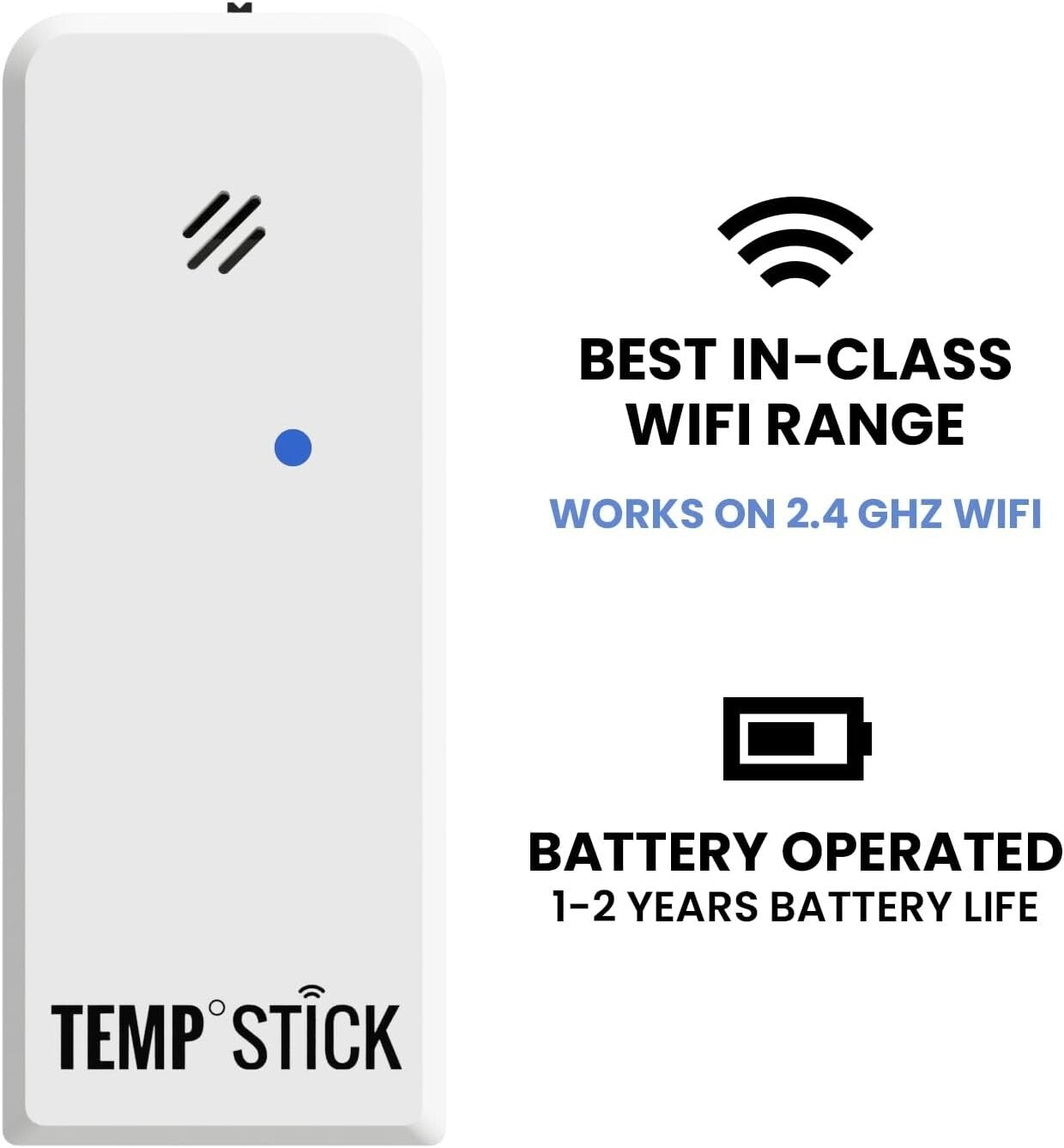 24/7 WiFi Temperature & Humidity Logger - Unlimited Text Alerts, Compact Design