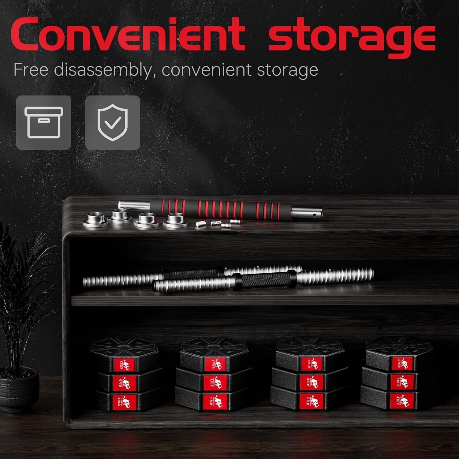 Multi-Function Home Gym Dumbbells - 44lbs, 66lbs & 88lbs Adjustable Weights