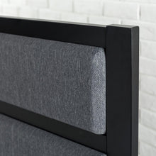 Load image into Gallery viewer, Elegant Queen Grey Upholstered Metal Headboard – Easy Assembly with Style