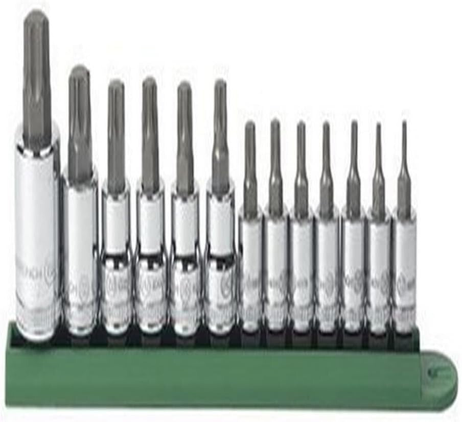 13 Pc Tamper Proof Torx Bit Socket Set - Durable Alloy Steel & Polished Finish