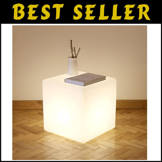 Rechargeable 14-Inch LED Cube Light - Mood-Enhancing Stool/Table for Any Event