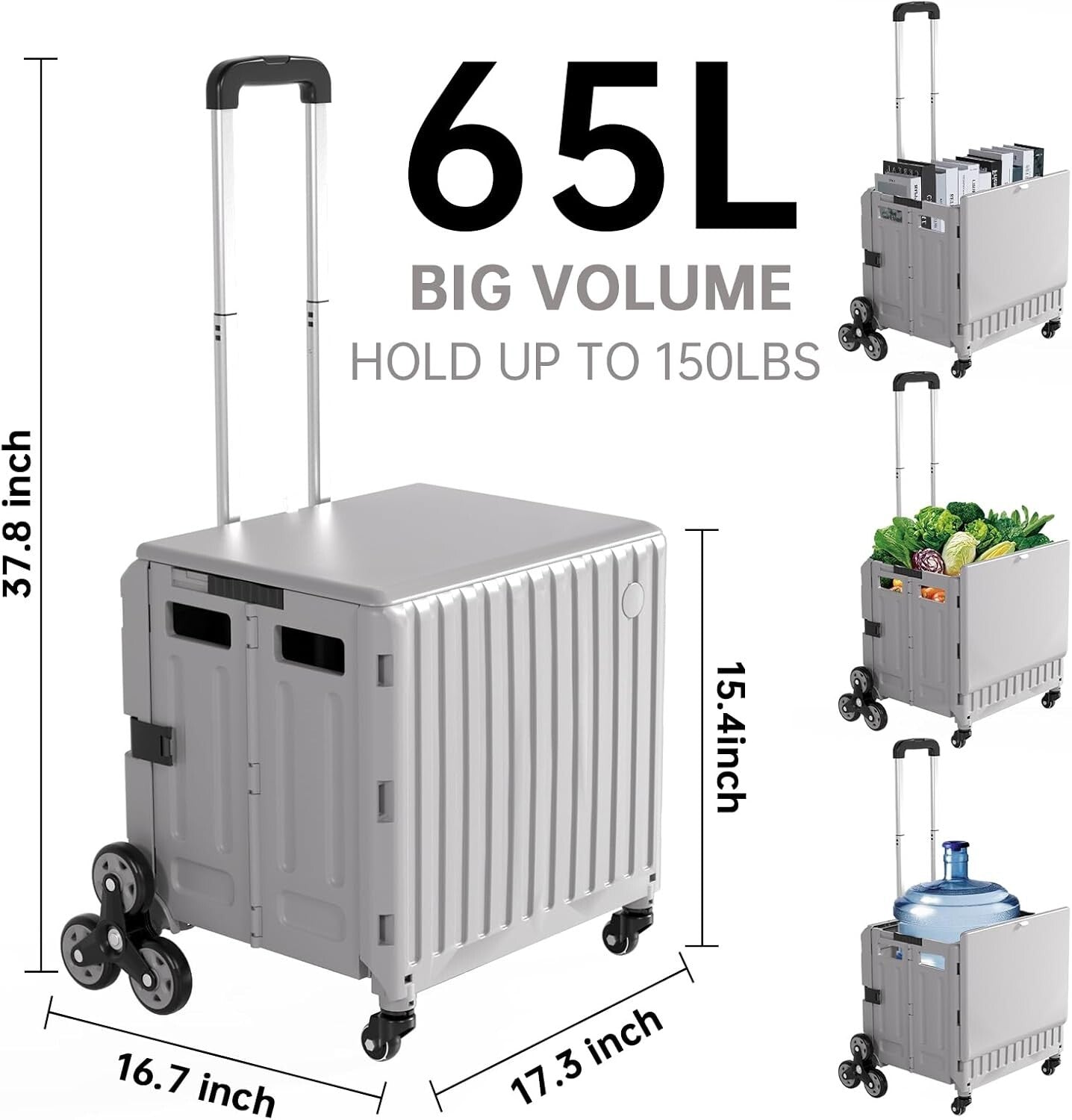 Compact Foldable Rolling Cart for Easy Transport - Ideal for Teachers & Parents