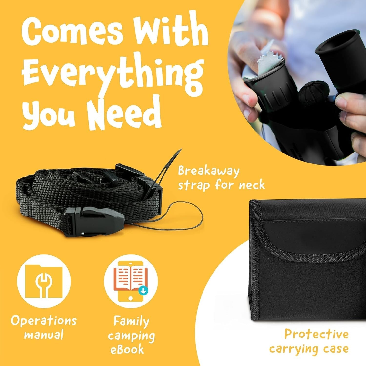 Think Peak Kids Binoculars - 8x Magnification Compact Adventure Toy for Ages 4-8