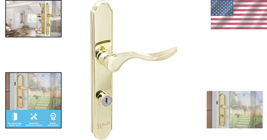 Durable Mortise Keyed Lever Latch & Deadbolt in Polished Brass Finish