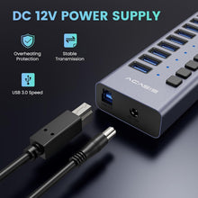 Load image into Gallery viewer, High-Speed 16-Port USB 3.0 Splitter - Durable Design with On/Off Switches