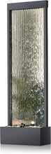 Load image into Gallery viewer, Stylish Lighted Waterfall Fountain - 72-Inch Mirror Fountain with River Rocks
