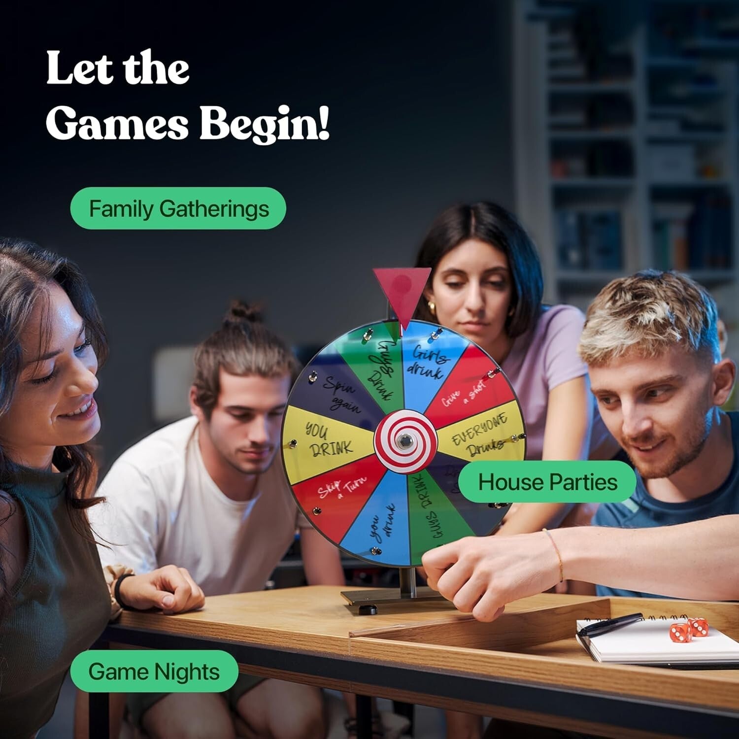 Engaging 12" Event Prize Wheel with Loud Clickers - Ideal for Raffles & Games