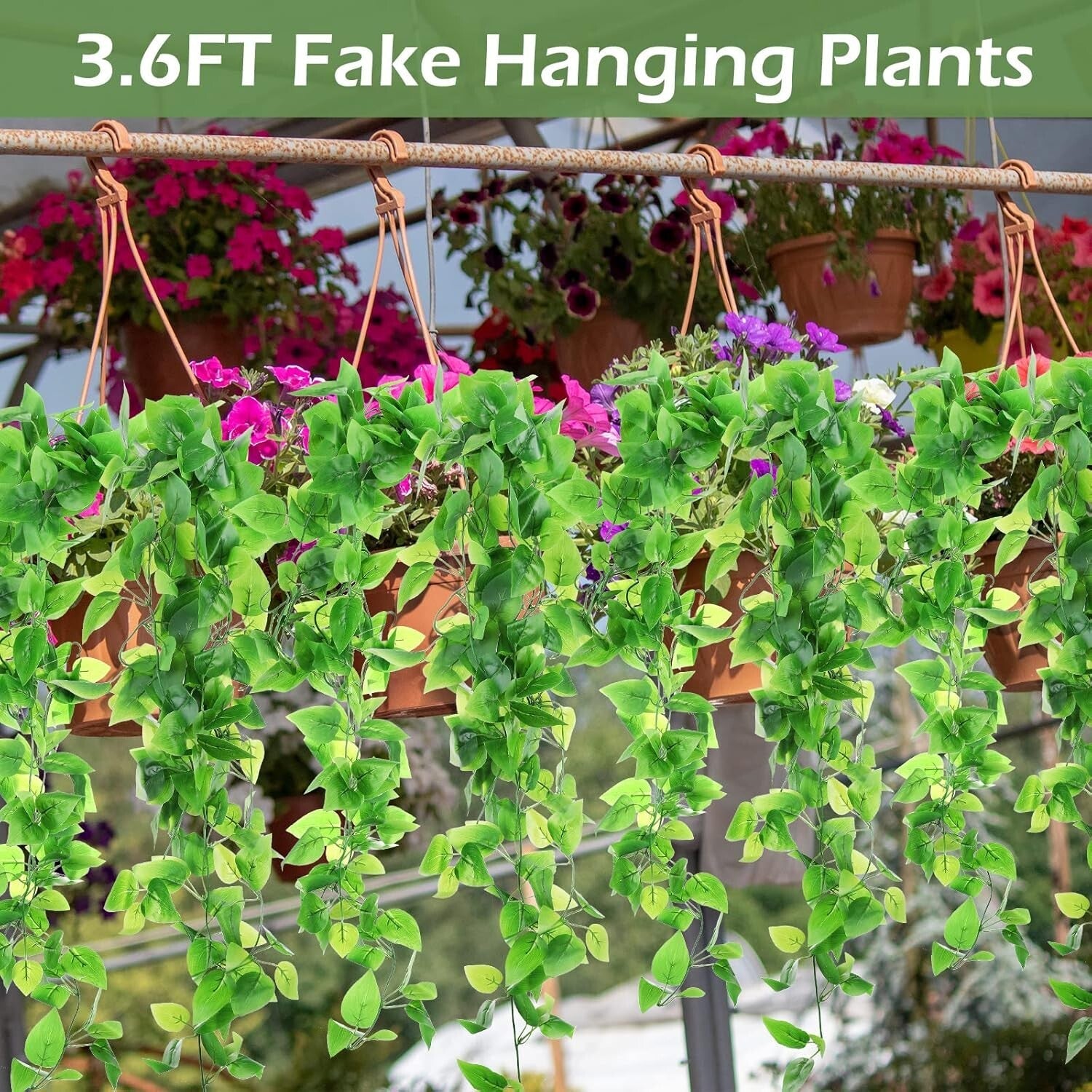 18-Pcs Lifelike Artificial Hanging Ivy Vines for Indoor & Outdoor Decor