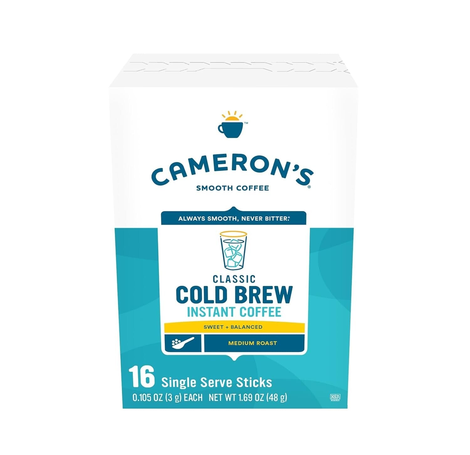 Cameron's 128 Count Instant Cold Brew Sticks - Sweet Balanced Coffee Experience