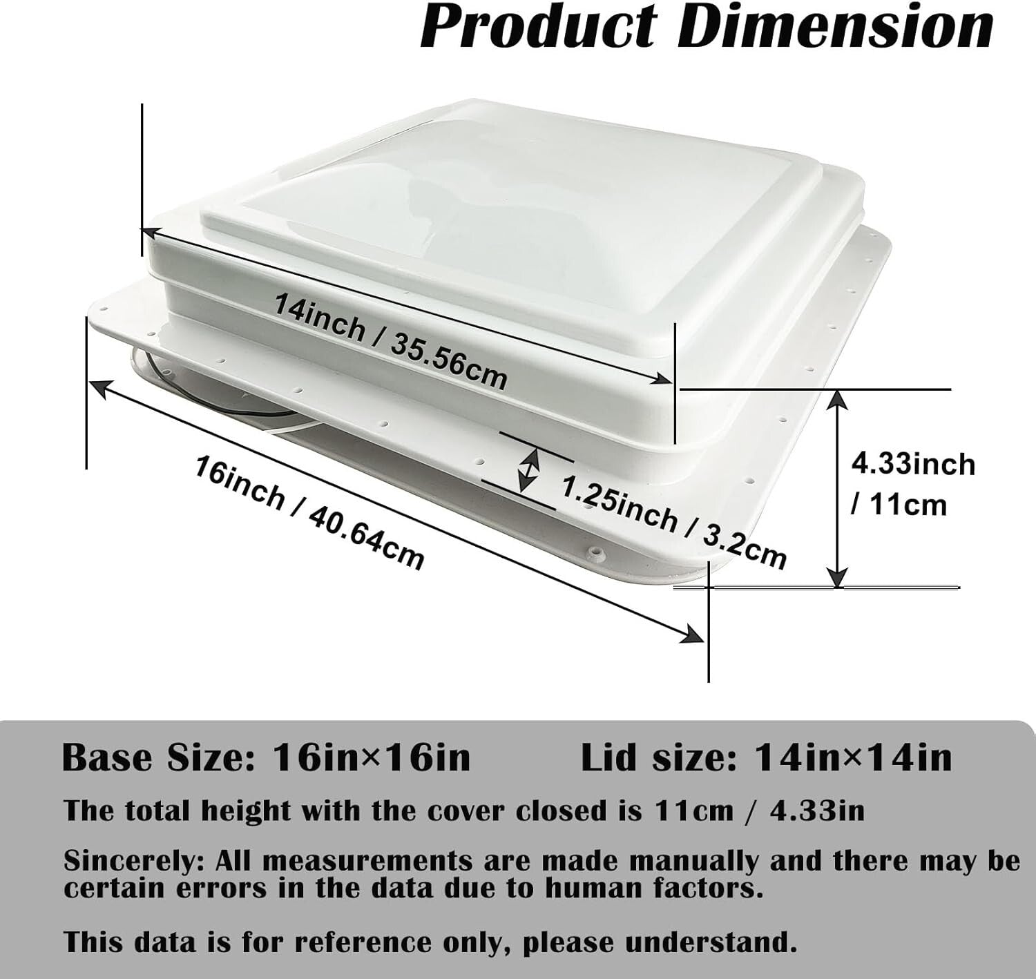 12V Electric RV Roof Vent with 6" Blades - Efficient Airflow & Easy Install