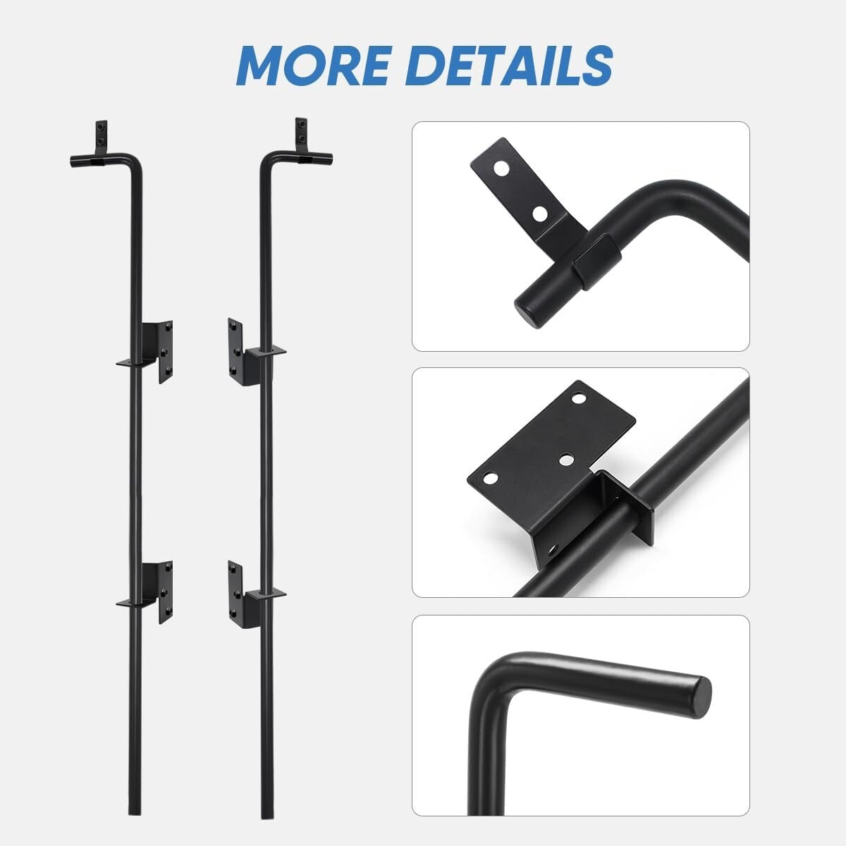 Cane Bolt Heavy Duty Gate Rod 36 Inch - Locking Double Door Set for Security