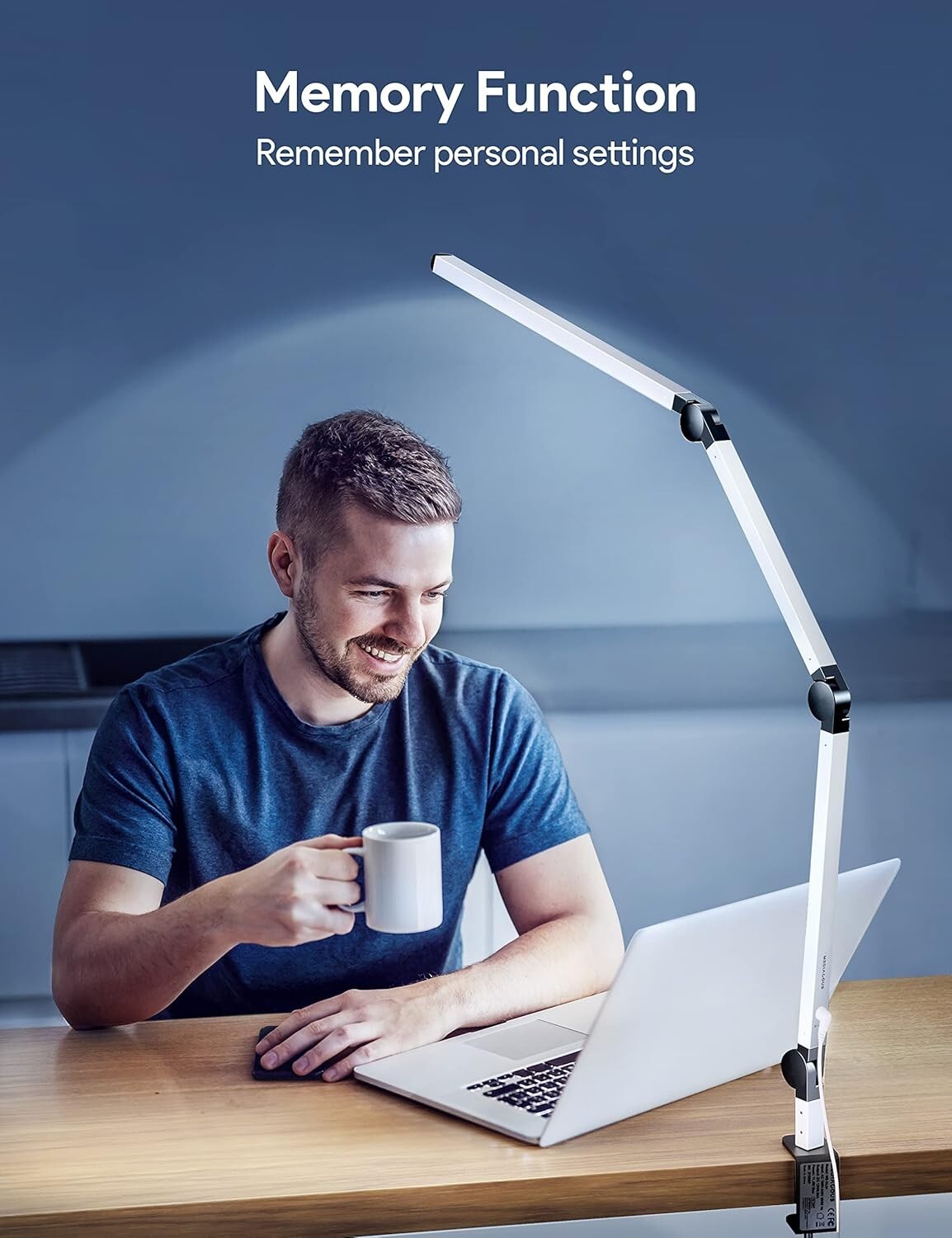 Modern Dual Light Clamp Desk Lamp - Eye-Caring Dimmable LED with Touch Control