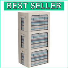 Load image into Gallery viewer, Elegant Linen Storage Bins - 3-Pack Foldable Organizers with 66L Capacity
