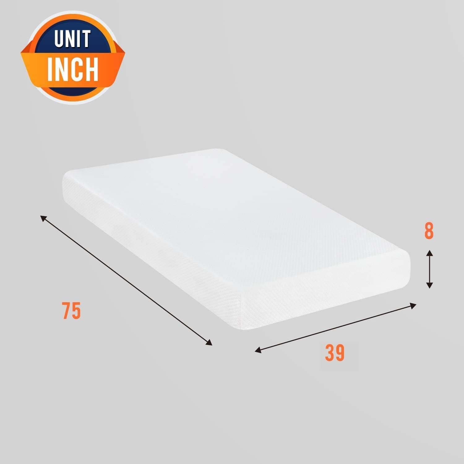 Breathable Twin Mattress: 8-Inch Gel Memory Foam for Supreme Pressure Relief