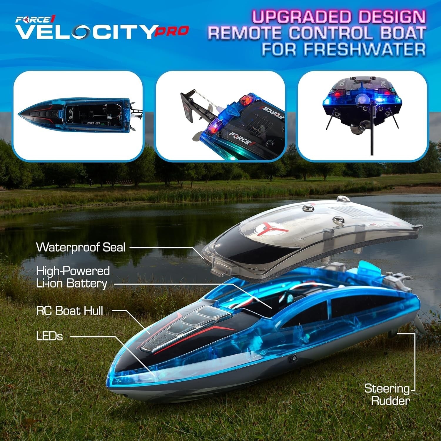 High-Speed Underwater Racing RC Boat with User-Friendly Remote - Family Favorite