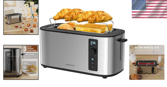 Elegant 4-Slice Toaster with 1.5" Slots & 6 Browning Settings – Ideal for Bagels