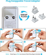 Load image into Gallery viewer, Versatile Multi-Region Travel Adapter with Detachable Plugs &amp; Fast Charging