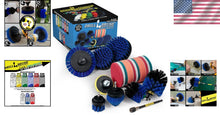 Load image into Gallery viewer, Professional 21-Piece Drill Brush Set with Blue Bristles for Pool and Boat Care