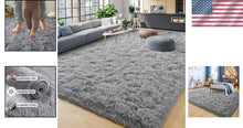 Load image into Gallery viewer, Durable 6' x 9' Machine Made Grey Area Rug - Water-Resistant Indoor Soft Carpet