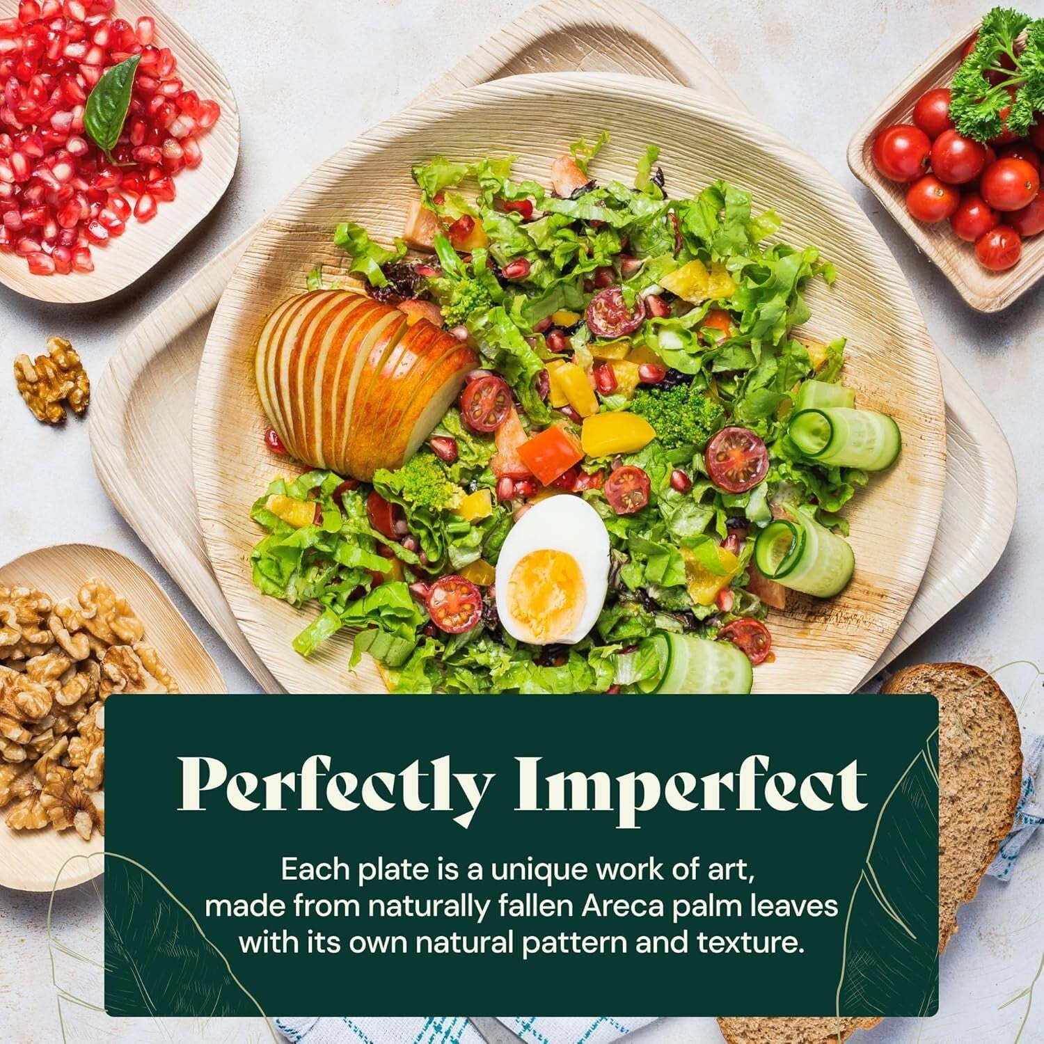 Compostable 10'' + 7'' Palm Leaf Dinner Plates - Eco-Friendly Party Essentials