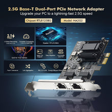 Load image into Gallery viewer, Versatile 2.5G Ethernet NIC Card with Dual PCIe Ports for Seamless Networking