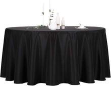 Load image into Gallery viewer, Versatile 132" Diameter Black Round Tablecloths - Events &amp; Daily Use 2 Pack