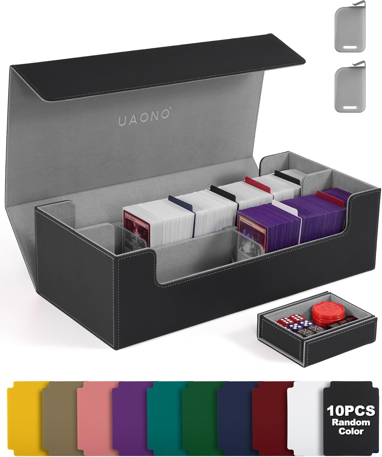 Stylish Faux Leather Card Organizer with Magnetic Closure, Holds 1300+ Cards