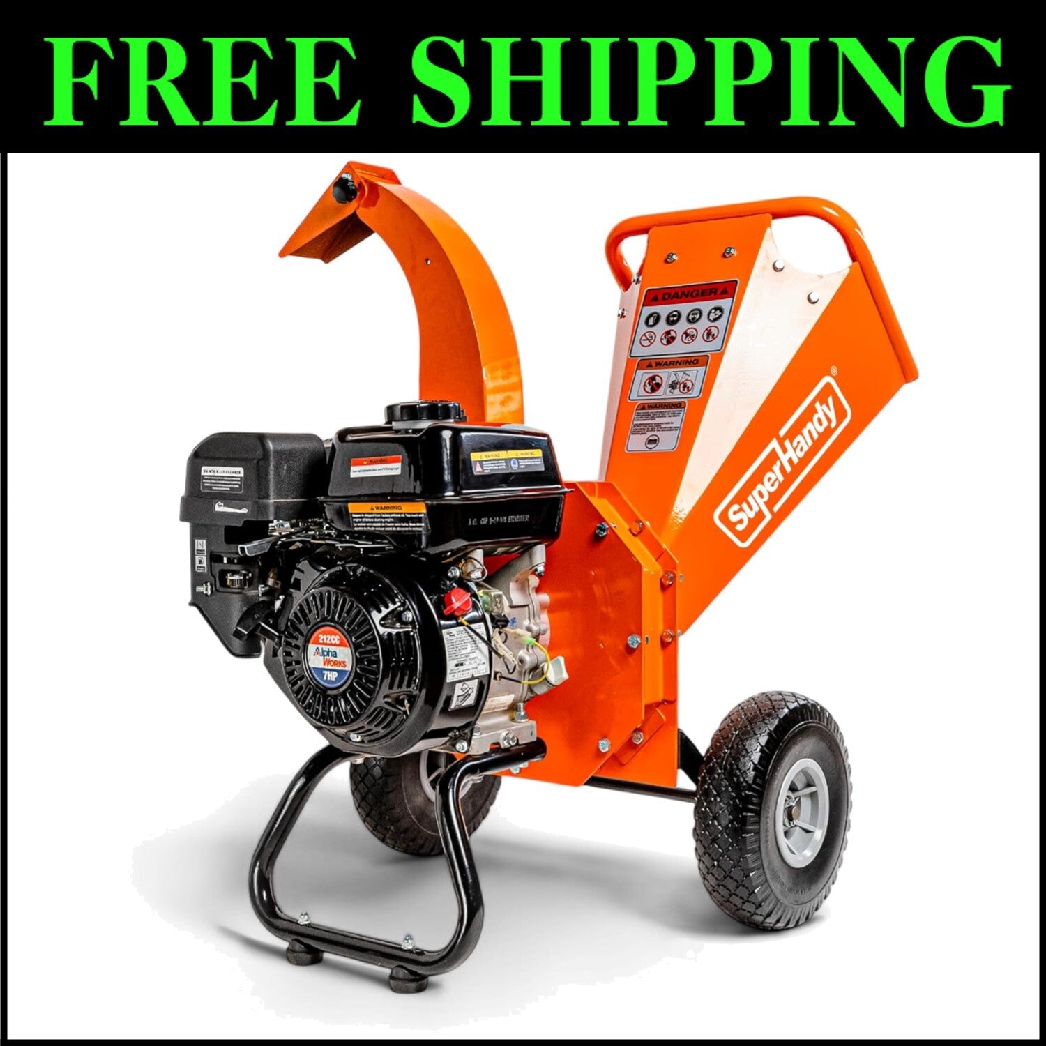Powerful Mini Wood Chipper Shredder - 85 lbs, 15:1 Reduction Ratio, Gas Powered