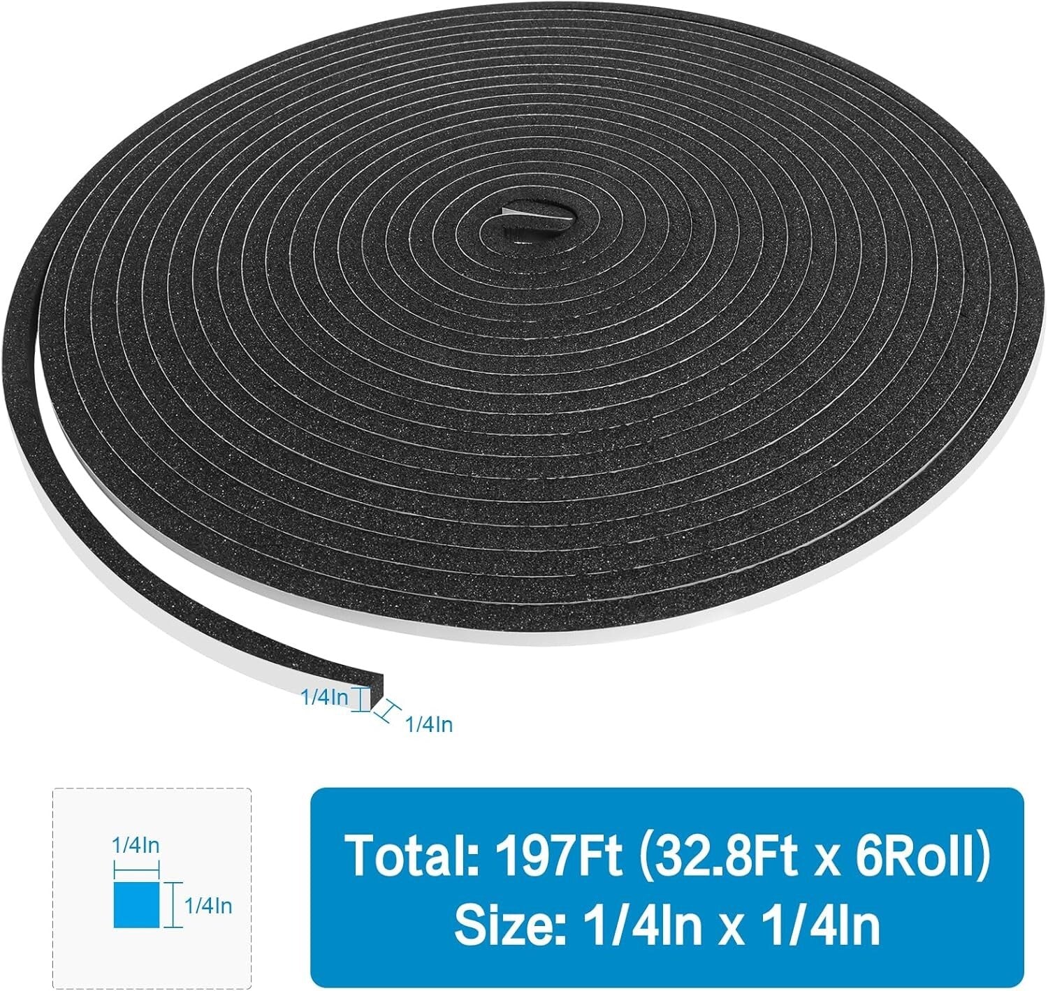 Flexible Closed Cell Foam Tape - 1/4in x 197ft for Ultimate Weather Protection