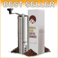 Load image into Gallery viewer, Precision Manual Coffee Grinder - Stainless Steel, 18 Settings for Perfect Brews