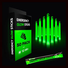Load image into Gallery viewer, 12-Hour Emergency Glow Sticks - Ultra-Bright, Waterproof, 50-Pack Safety Lights