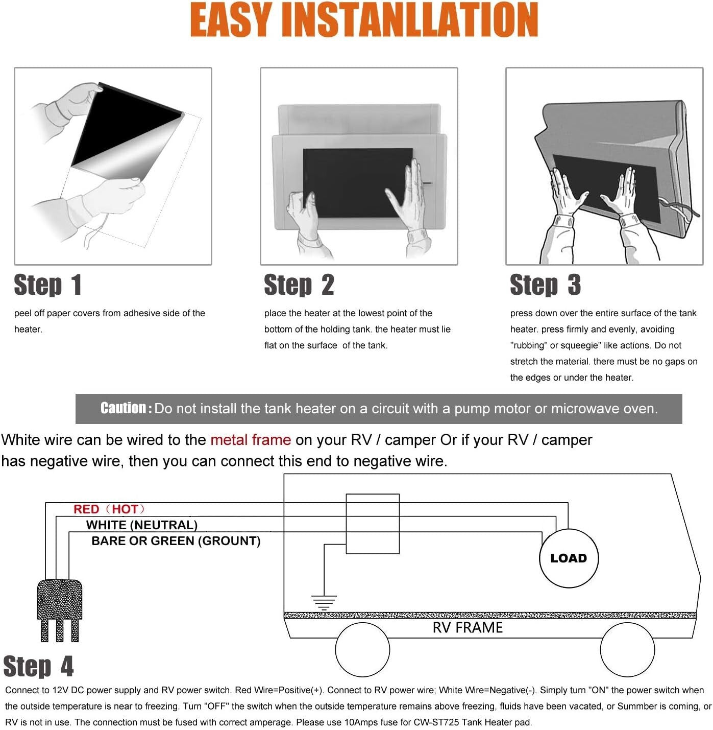 Dual Pack QAI Certified RV Tank Heater Pads - Prevent Freezing Up to 50 Gal