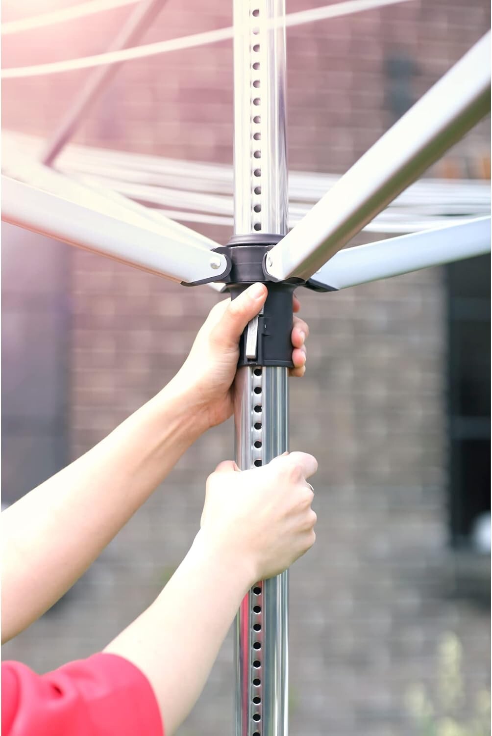 Height Adjustable Lift-O-Matic 4 Arm Outdoor Clothesline - 197 ft Drying Space