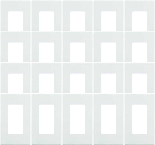 White Polycarbonate Decora Wallplate - Screwless Design for Effortless Style