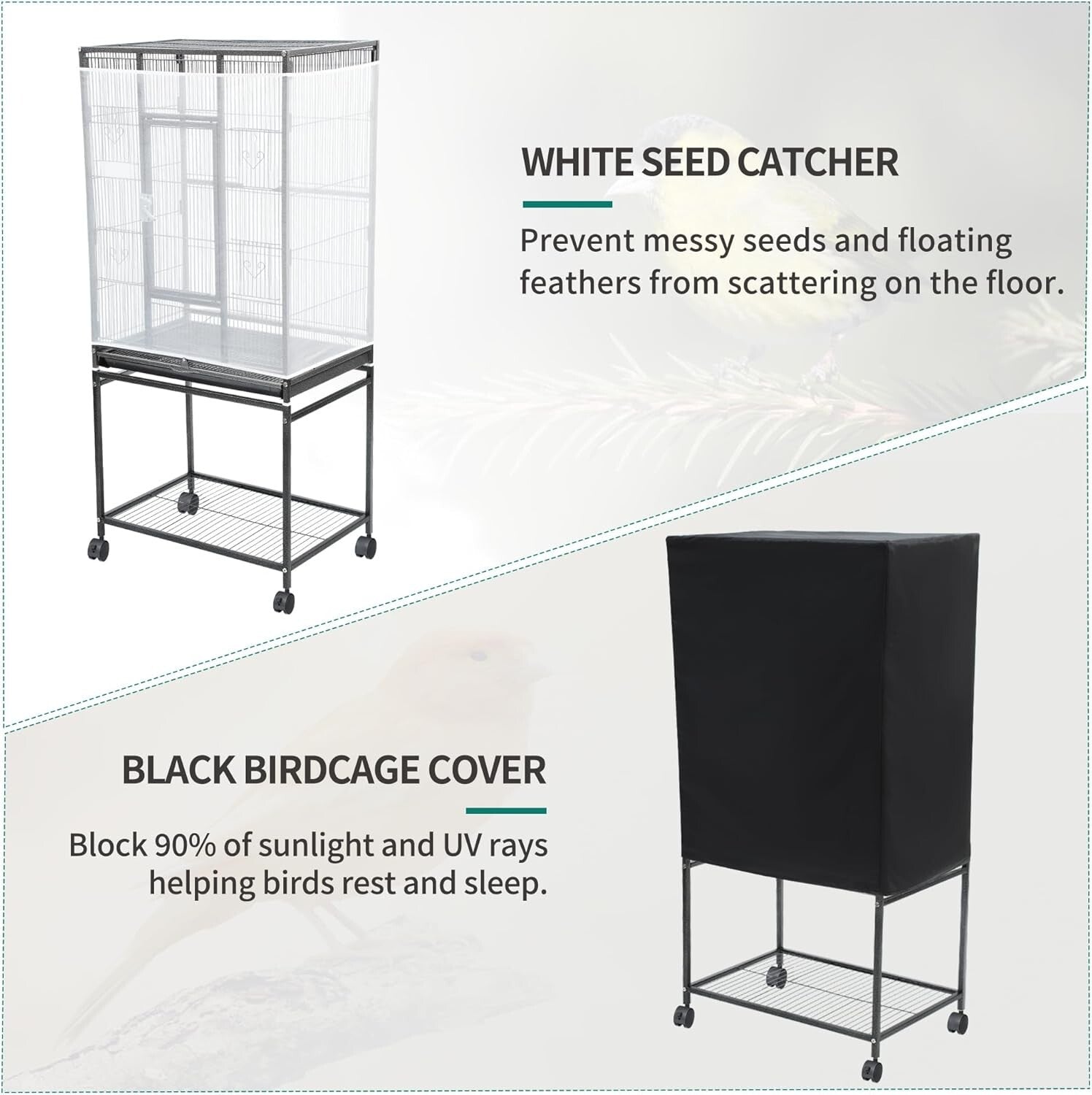 Spacious Bird Cage with Secure Lock, Seed Catcher & Storage - Ideal for Parrots