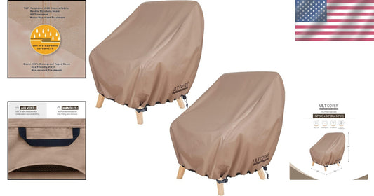 Waterproof Patio Chair Covers – Outdoor Lounge Protector for Deep Seats - 2 Pack