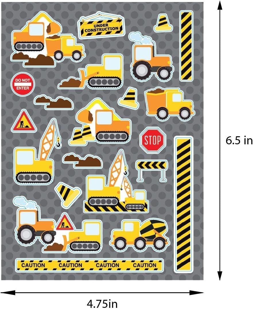 108-Piece Construction Truck Party Favor Set - Toys, Stickers, Crayons & More!