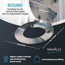 Load image into Gallery viewer, Comfortable Molded Wood Toilet Seat with Soft Close Mechanism - Beach Style