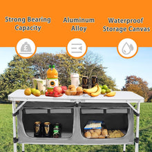 Load image into Gallery viewer, Lightweight Folding Aluminum Table - Adjustable Height with Storage for Outdo...