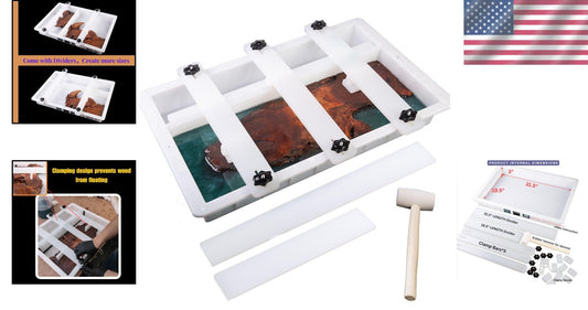 Multi-Size 31.5x19.5x3in Adjustable Epoxy Mold – Ideal for Creative Projects