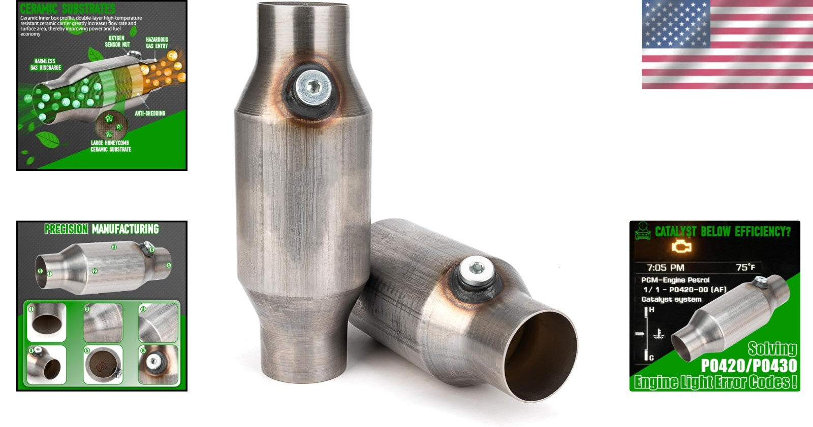 EPA Compliant 2.5-Inch Catalytic Converter - Factory Tested Direct Replacement