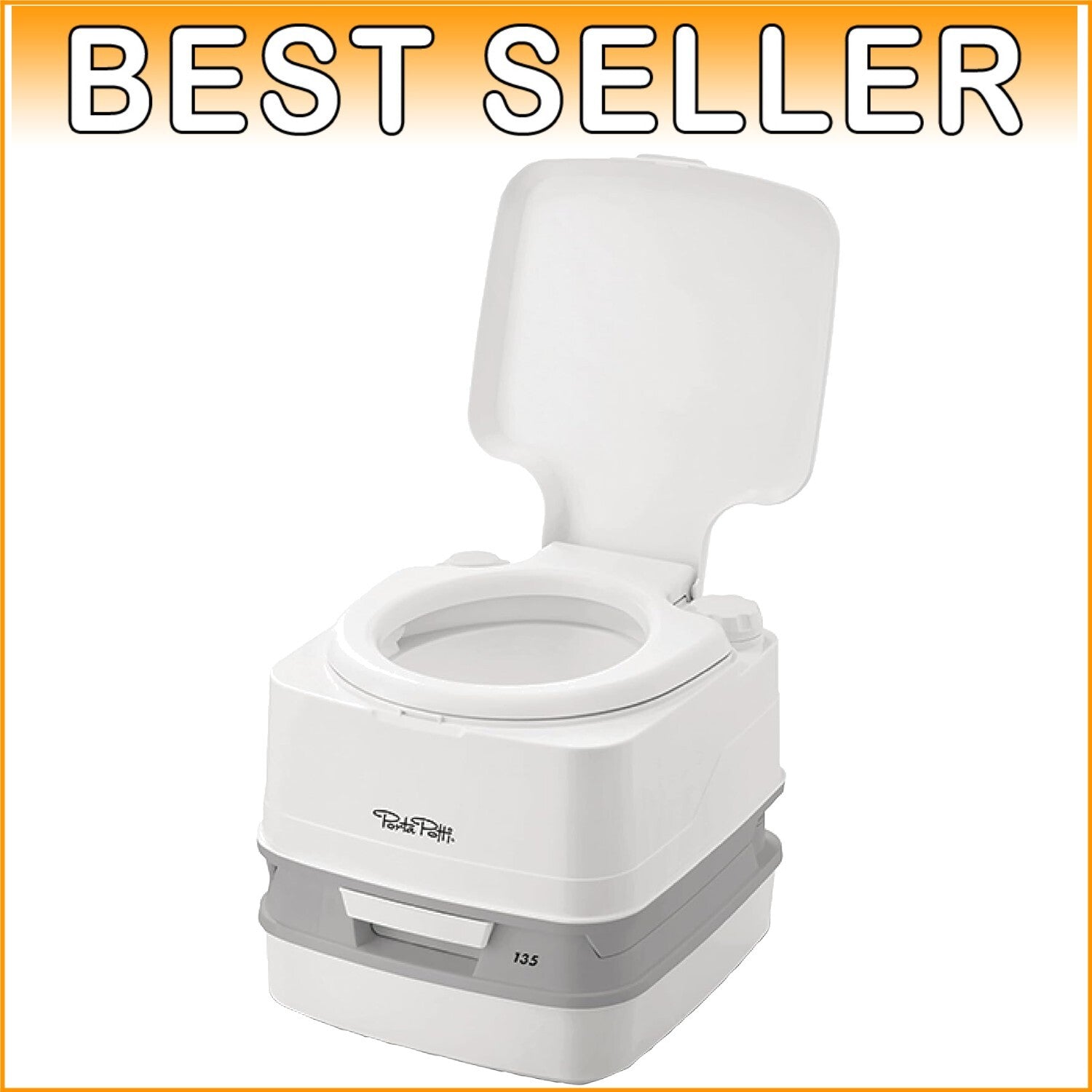Elegant White 135 Floor-Mounted Portable Toilet – Ideal for RVs, Boats, and Vans