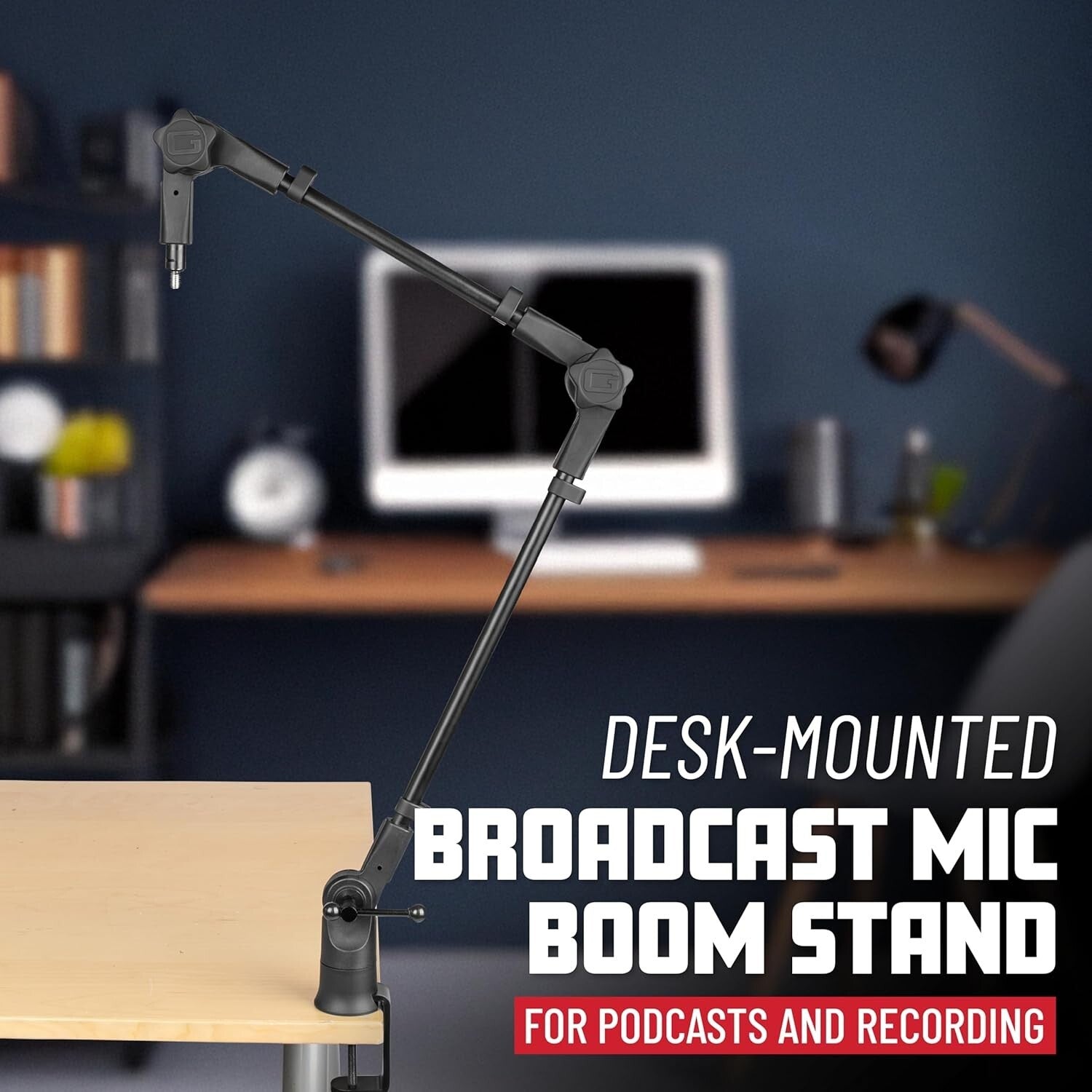 360-Degree Rotating Boom Arm - Ideal Desk Mic Stand for Podcasts & Broadcasts