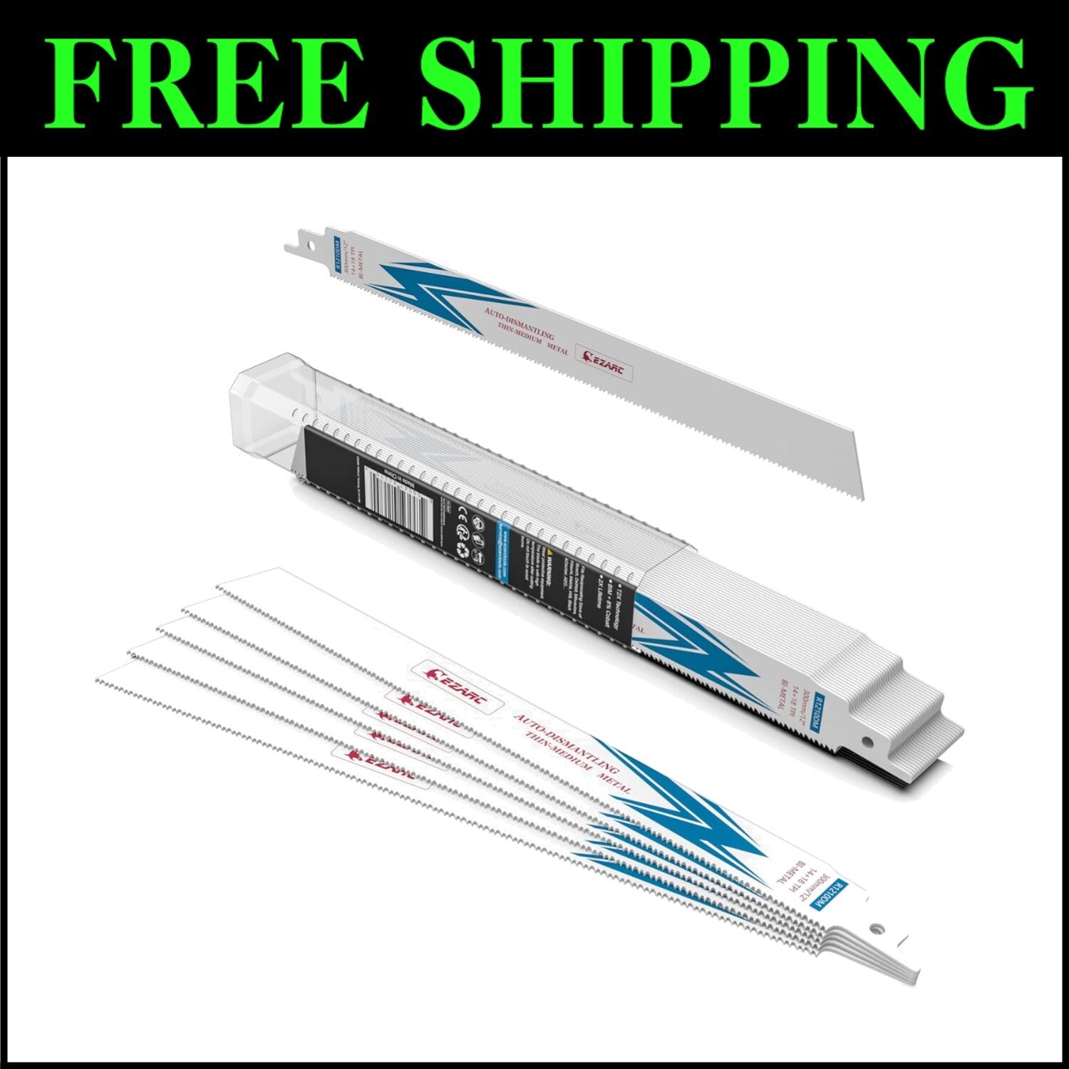 25 Pack 12 Inch Bi-Metal Reciprocating Saw Blades for Precision Metal Cutting