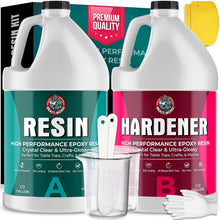 Load image into Gallery viewer, Crystal Clear Epoxy Resin 1 Gallon Kit - Self-Leveling, UV &amp; Impact Resistant