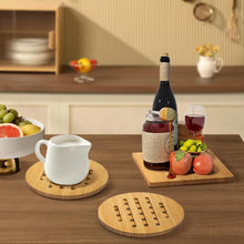 Load image into Gallery viewer, Stylish Bamboo Trivet Set of 16 - Heat Resistant Hot Pads for Kitchen &amp; Dining