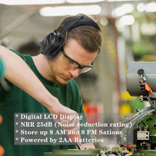 Load image into Gallery viewer, Noise Reduction Headphones with Digital Radio &amp; 25dB NRR for Safety &amp; Comfort