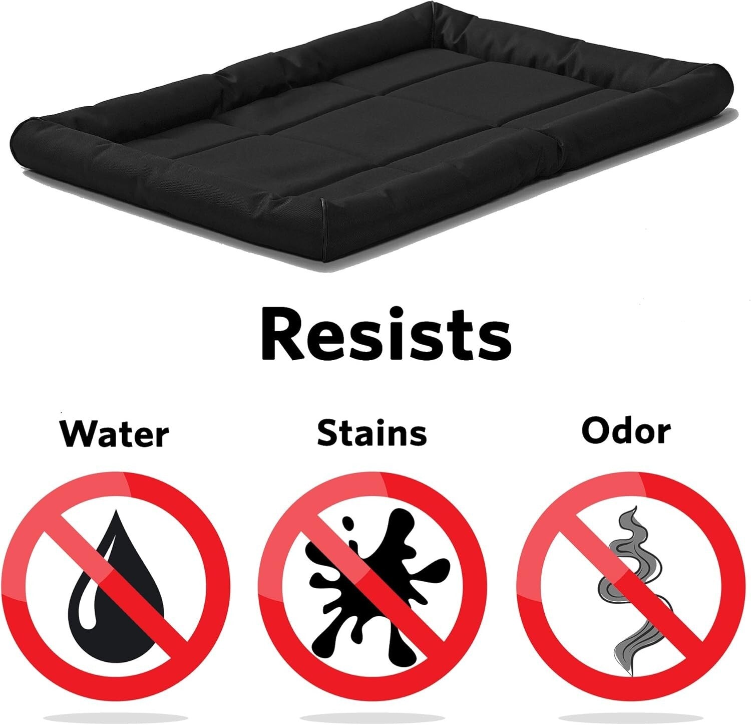 Maxx 36-Inch Water-Resistant Dog Bed with Non-Slip Base for Crate Comfort