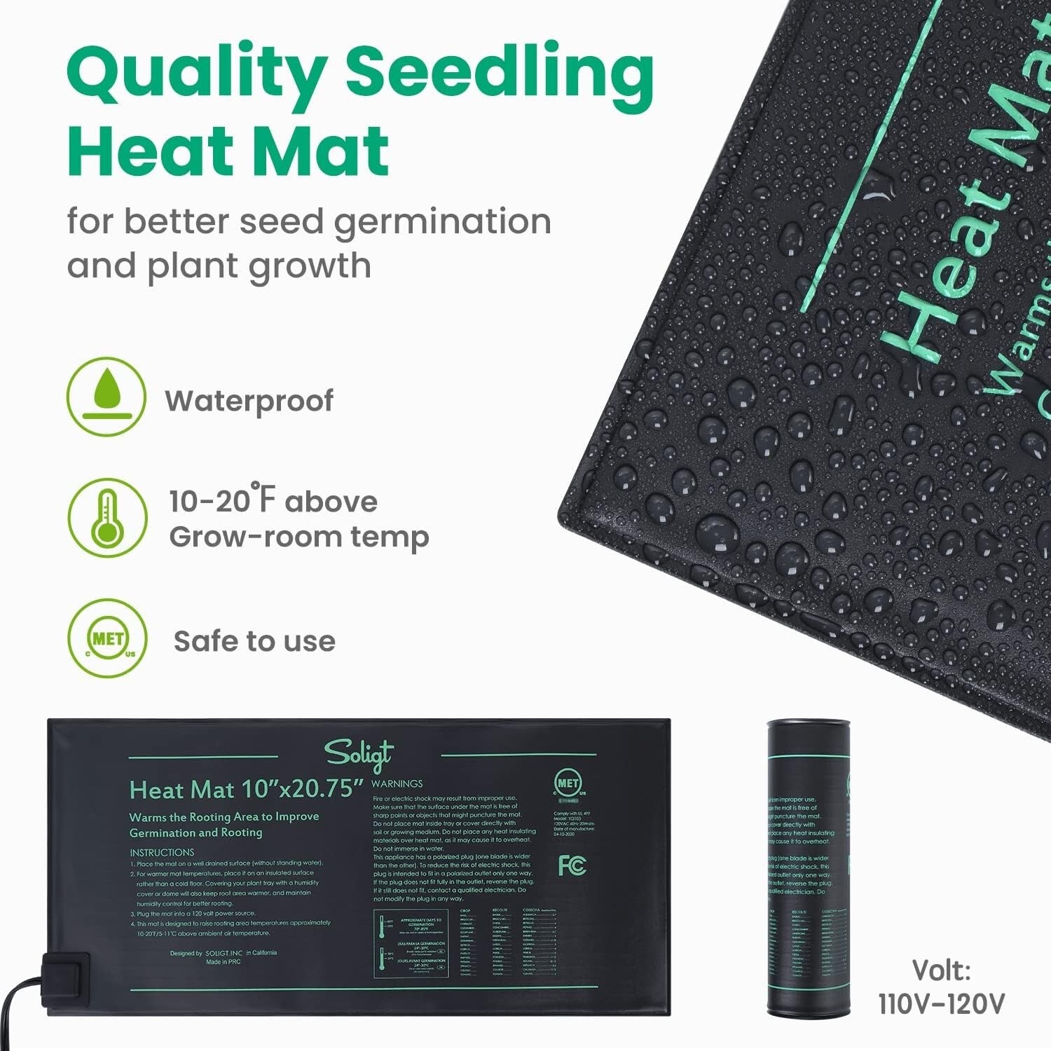 Heavy Duty Seedling Starter Kit with Heat Mats - Perfect for Herbs & Vegetables