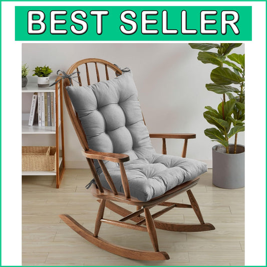 Tufted Plush Non-Slip Chair Pads Set - Machine Washable, 2-Piece Elegant Silver